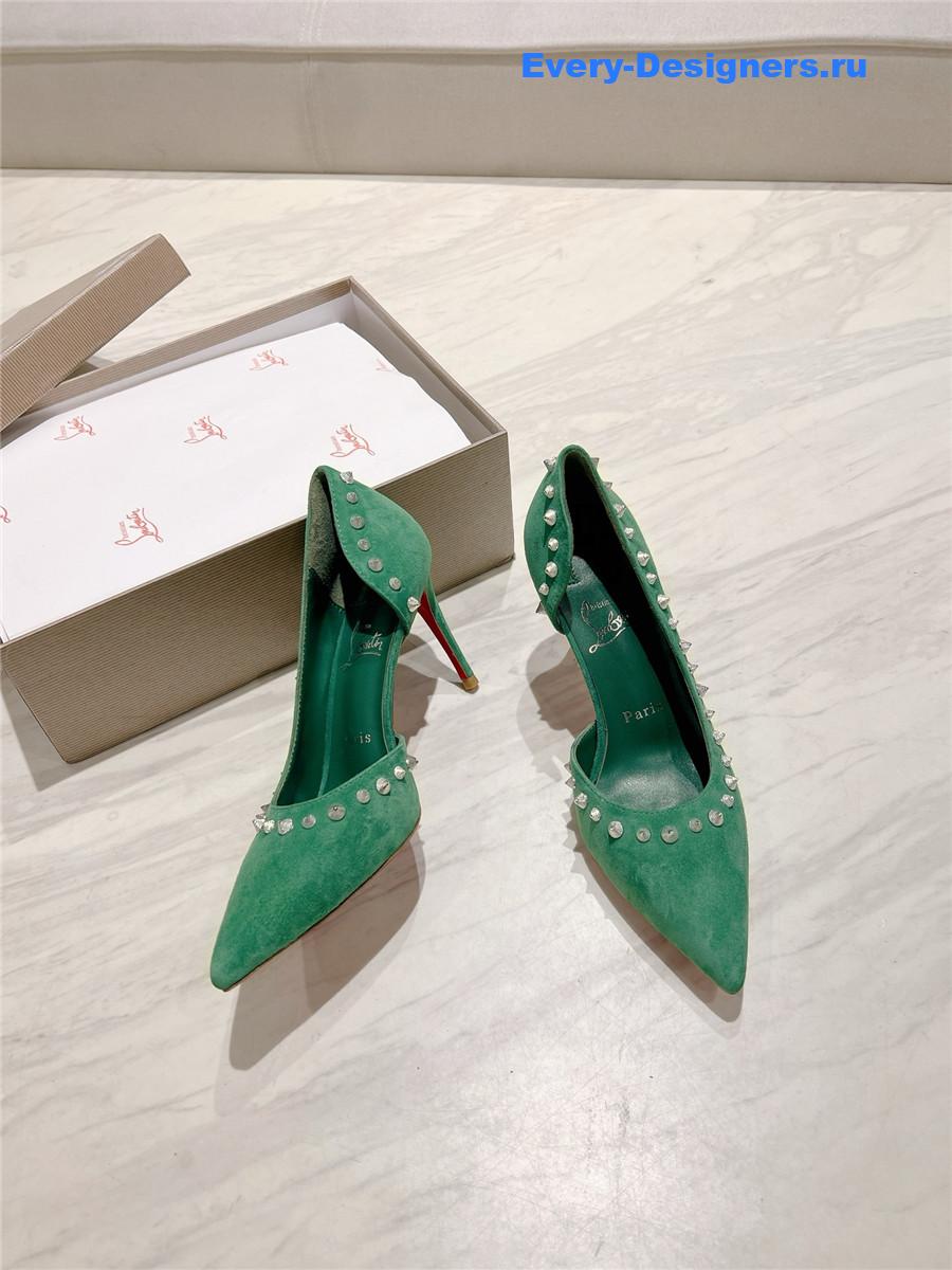 Chr1st1an louboutin anjalina studded heels green