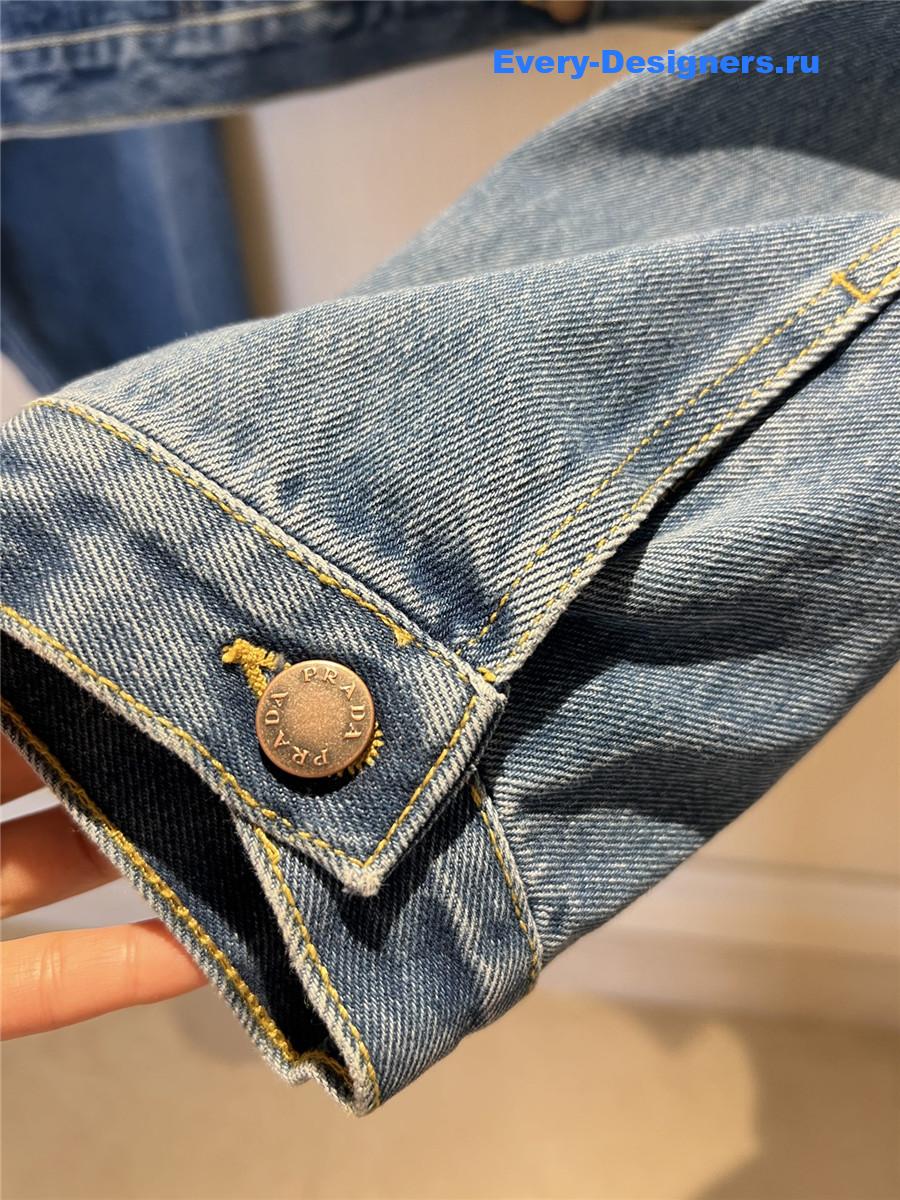 Pra*a high-waist short denim jacket