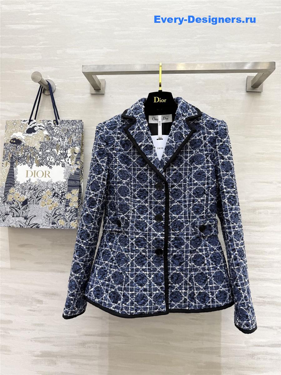D10r cannage woven lapel blazer