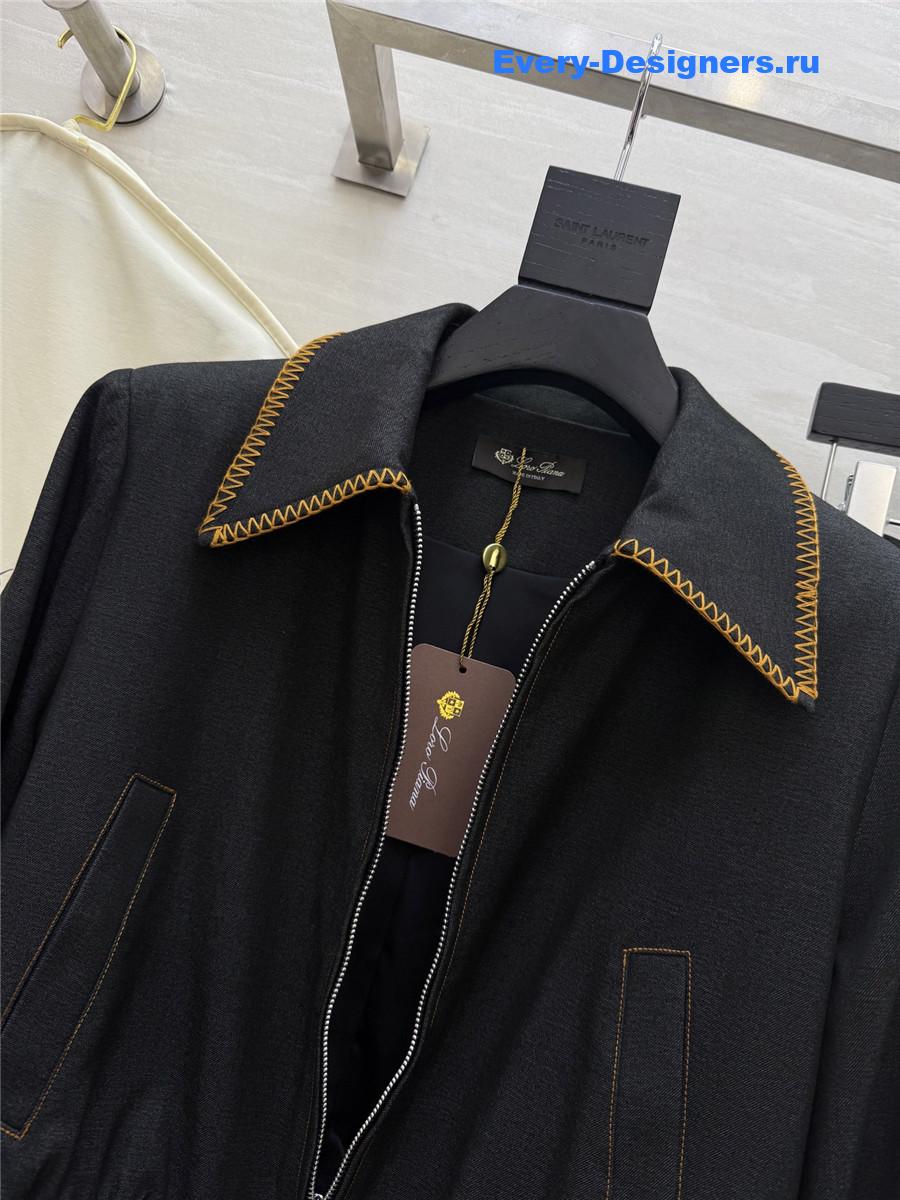 L0r0 P1ana black tencel denim suit