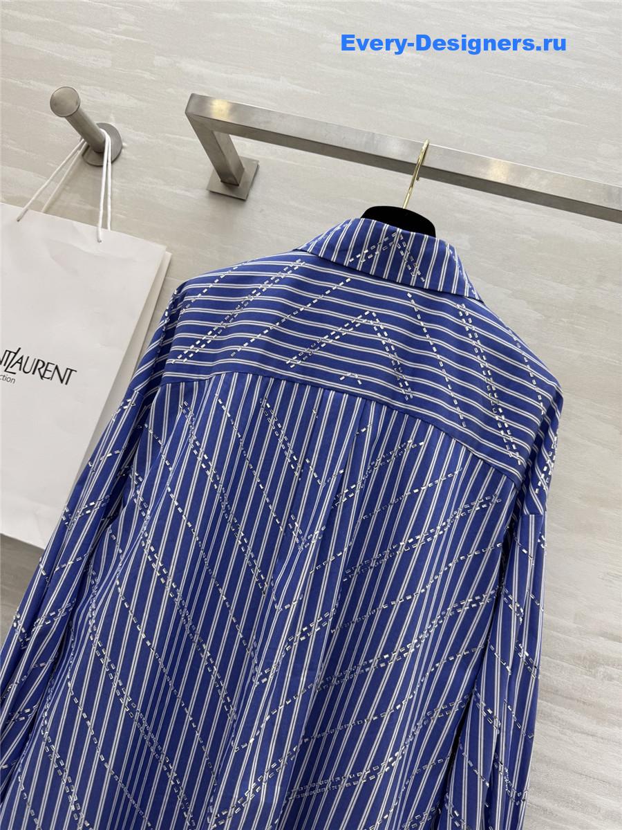 Sa1nt Lau*nt blue rhinestone shirt