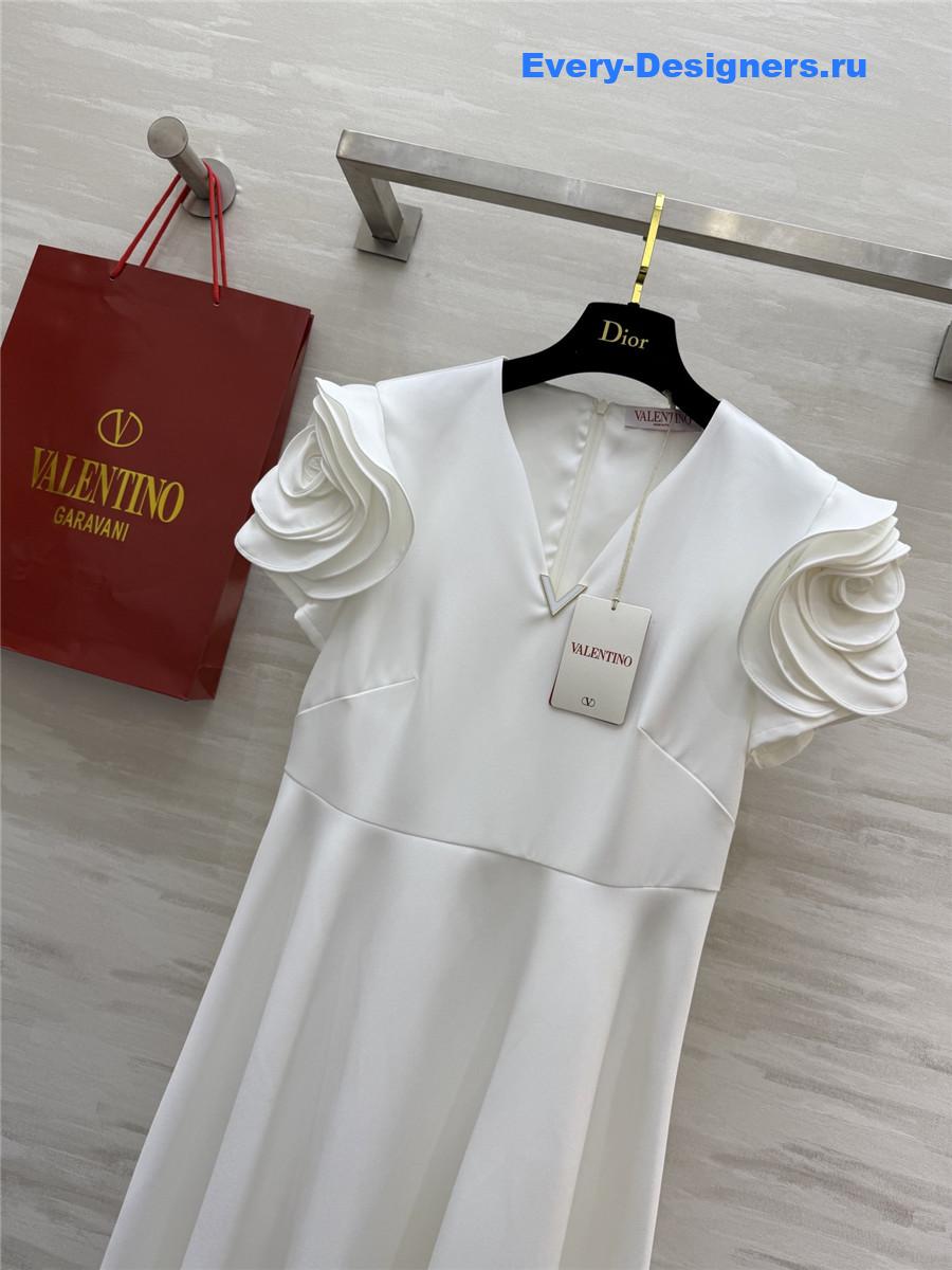 Va1e*ntin0 white floral sleeve dress