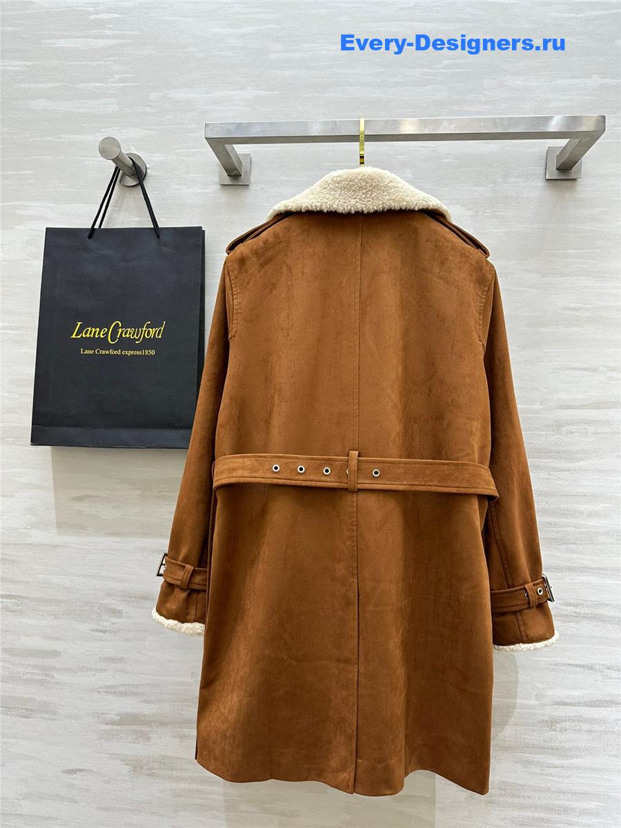 F**di ermanno scervino brown suede coat