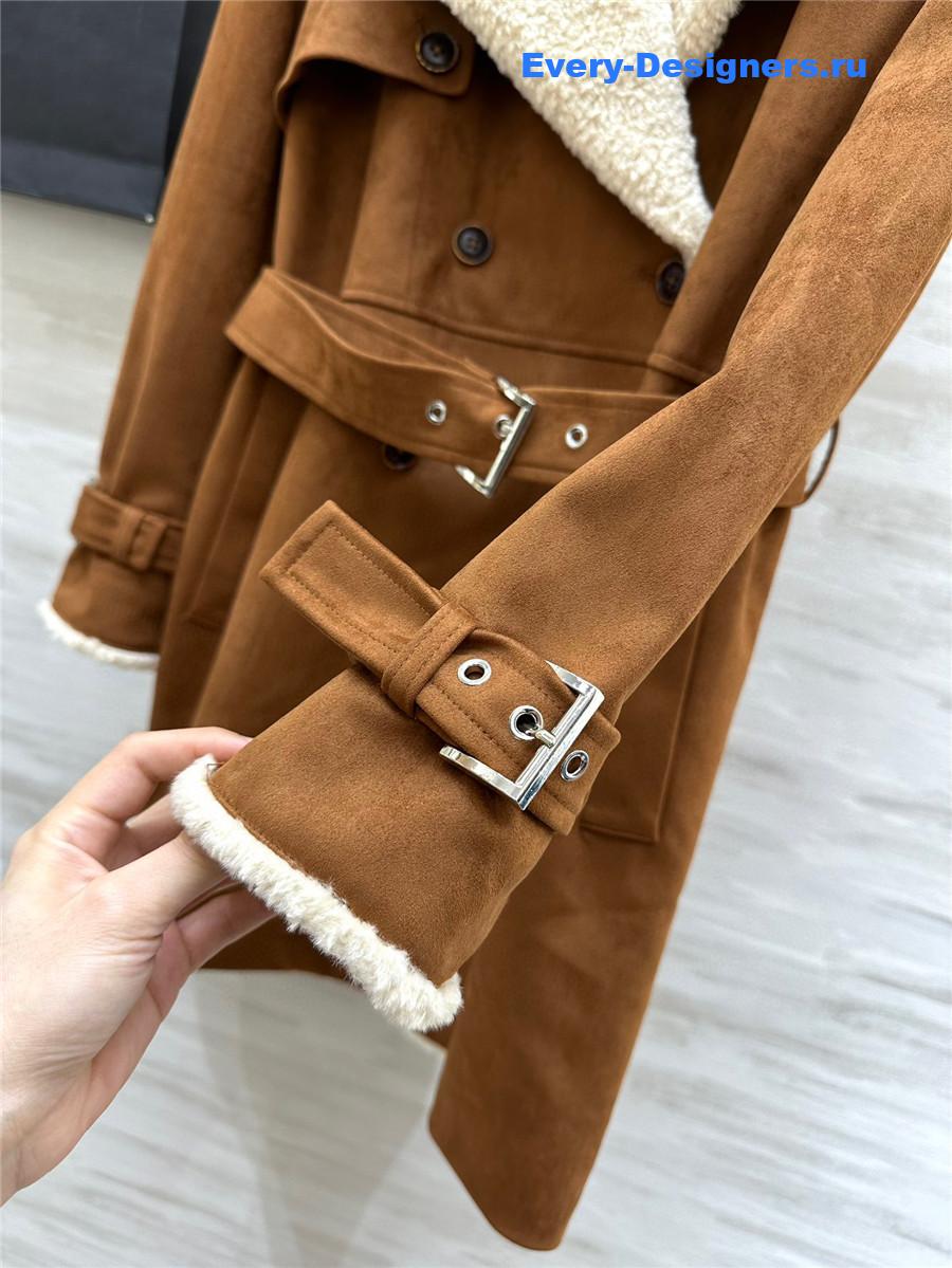 F**di ermanno scervino brown suede coat