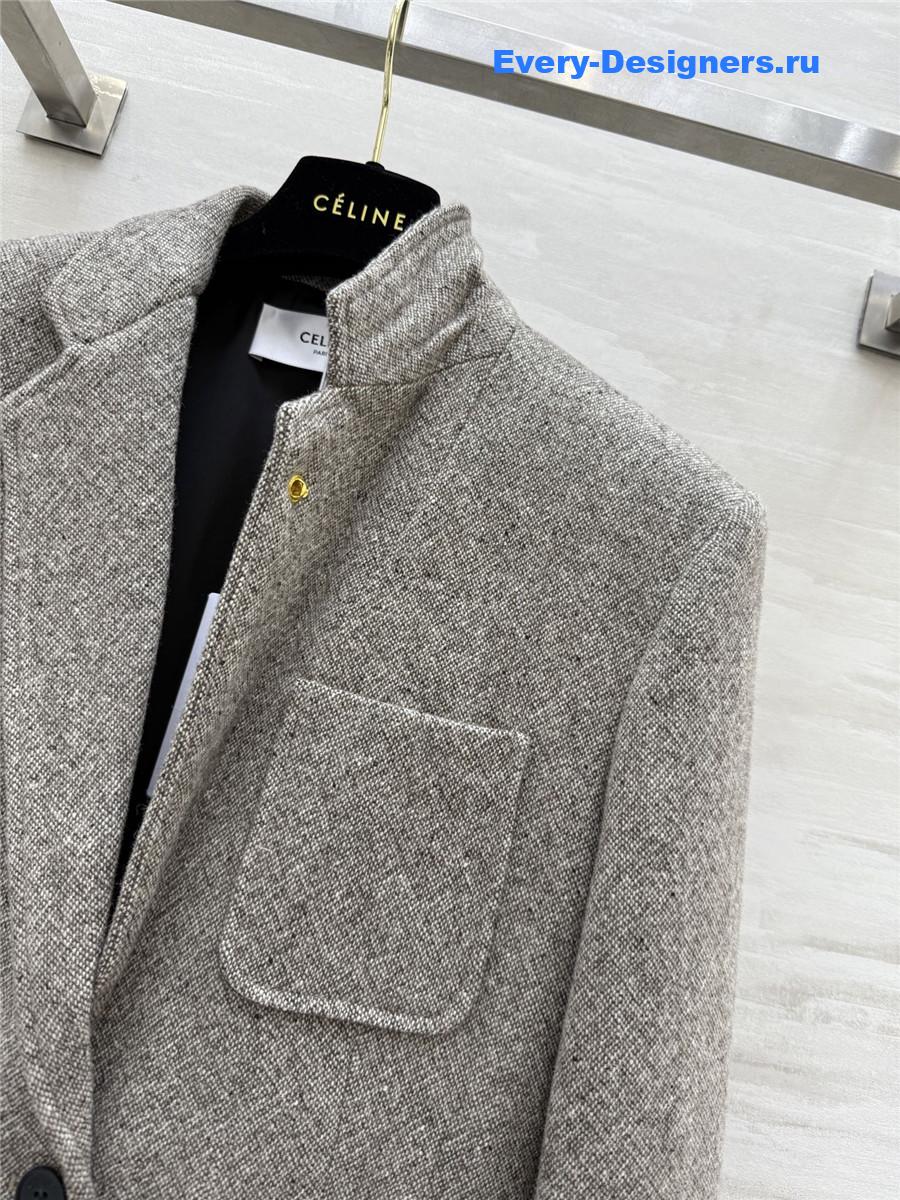 Ce1i*e grey wool braid blazer