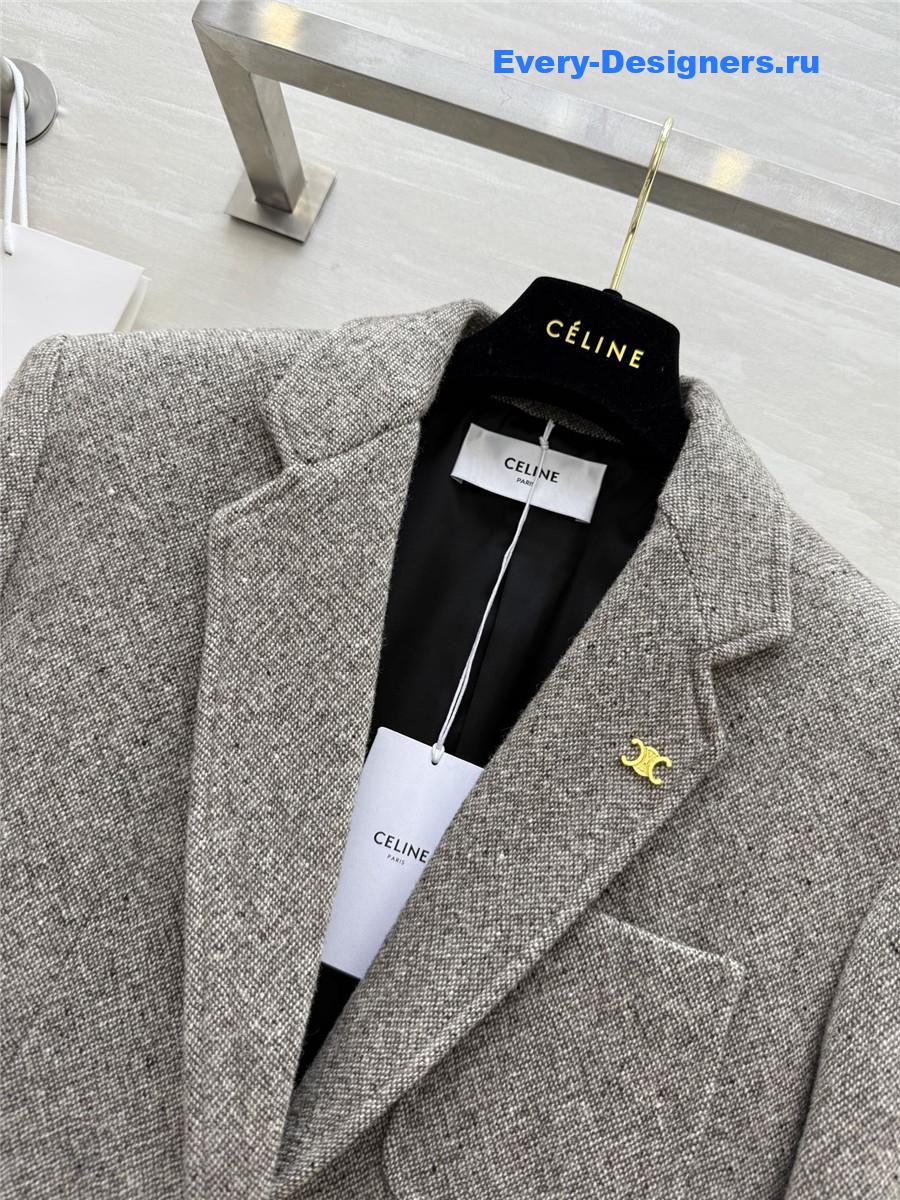 Ce1i*e grey wool braid blazer