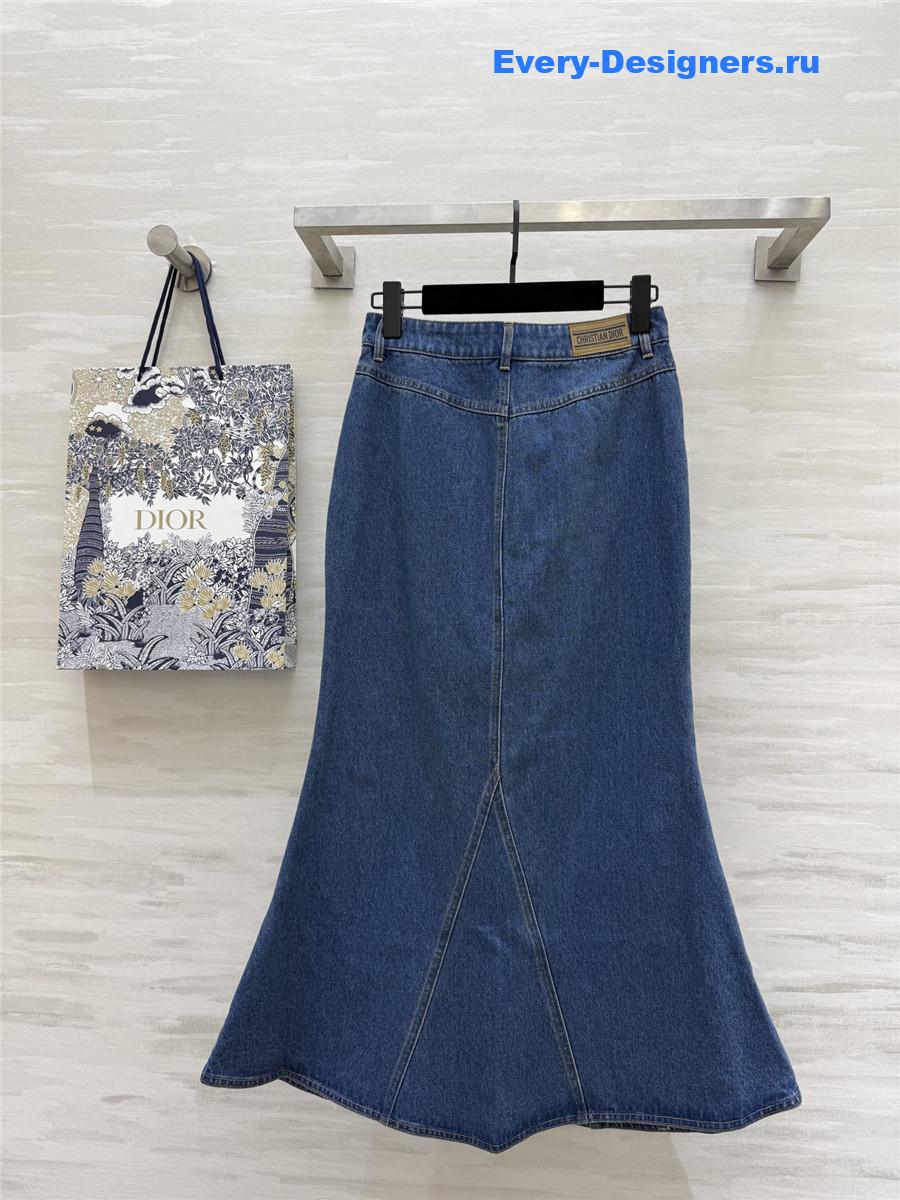 D10r blue fishtail denim skirt