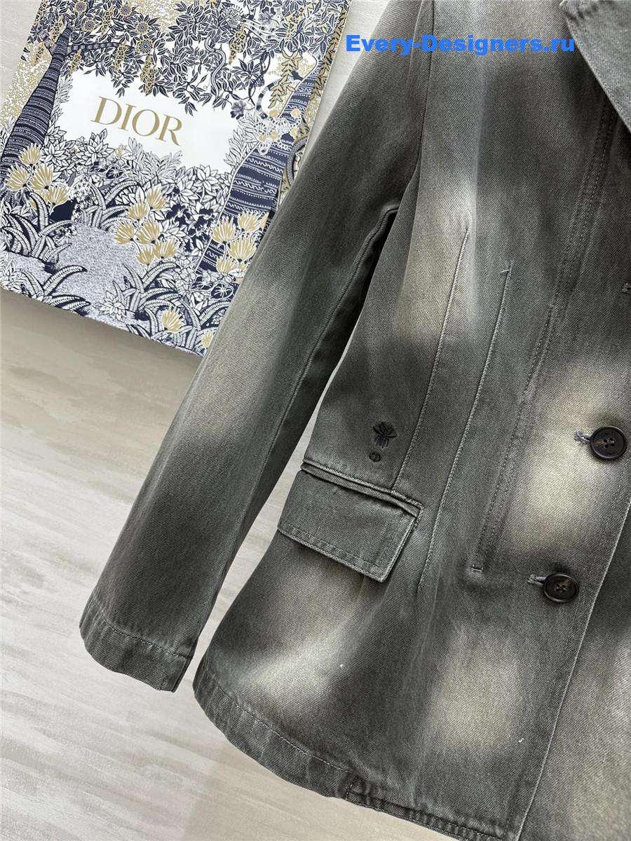 D10r gradient distressed washed denim blazer