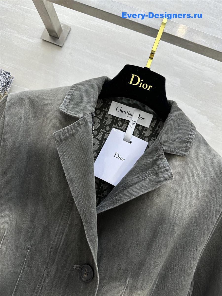 D10r gradient distressed washed denim blazer