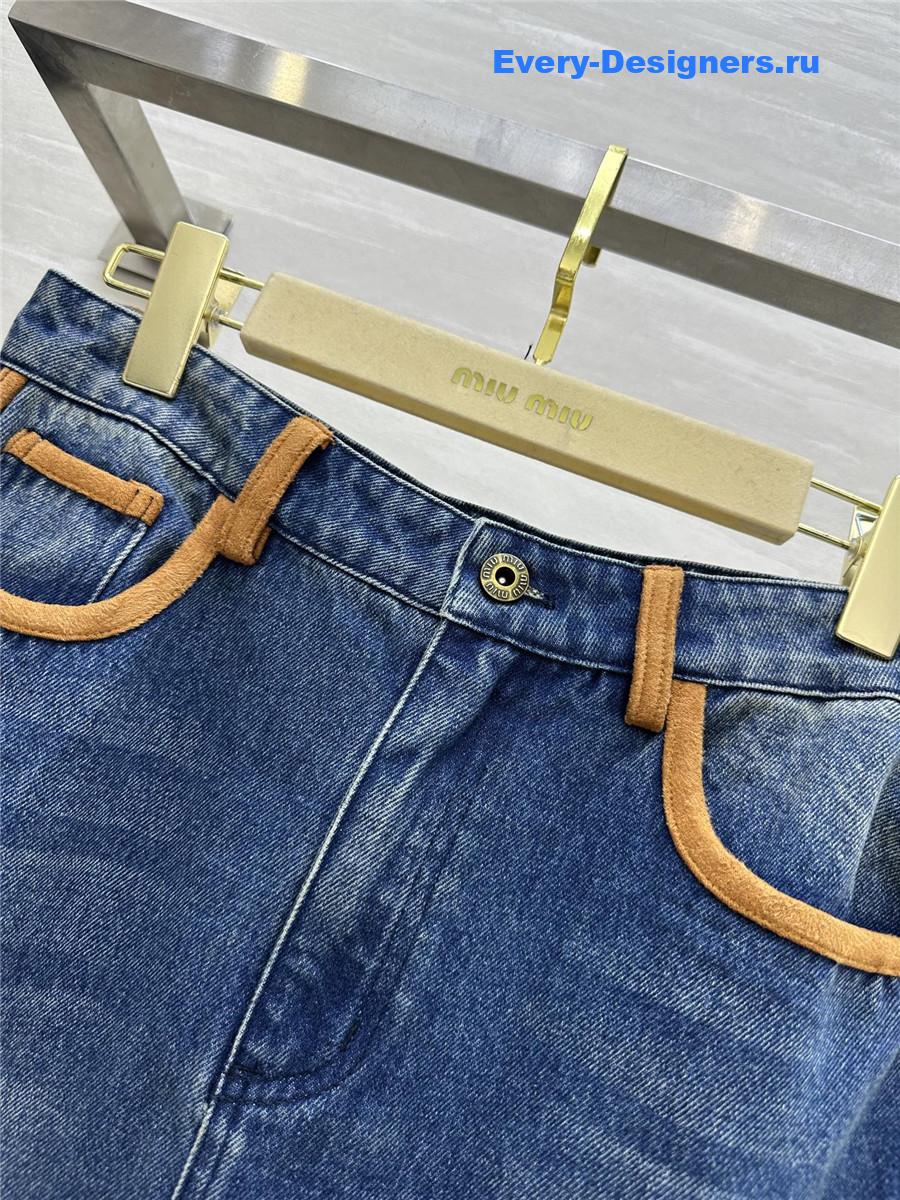 Miu Miu Blue Denim Long Skirt