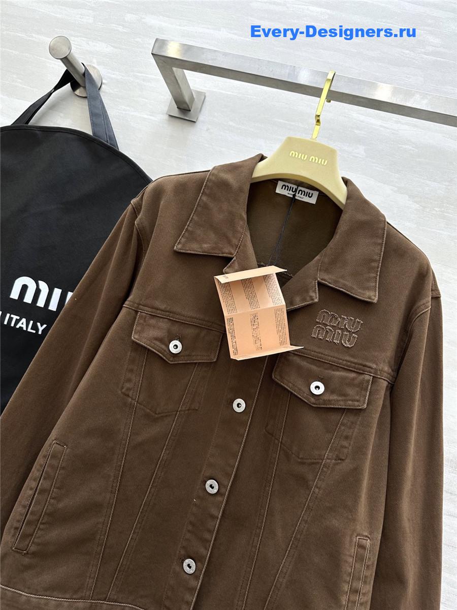 Miu Miu Brown Denim Jacket Coat