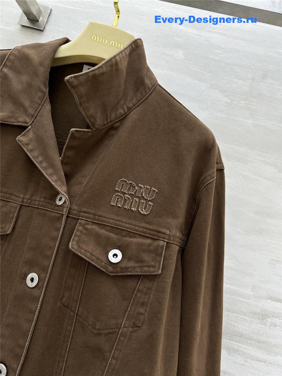 Miu Miu Brown Denim Jacket Coat