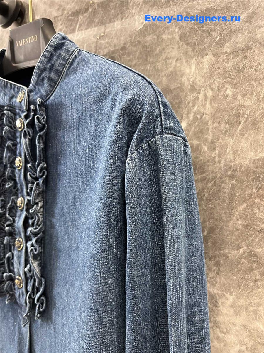 Va1e*ntin0 blue ruffled shirt