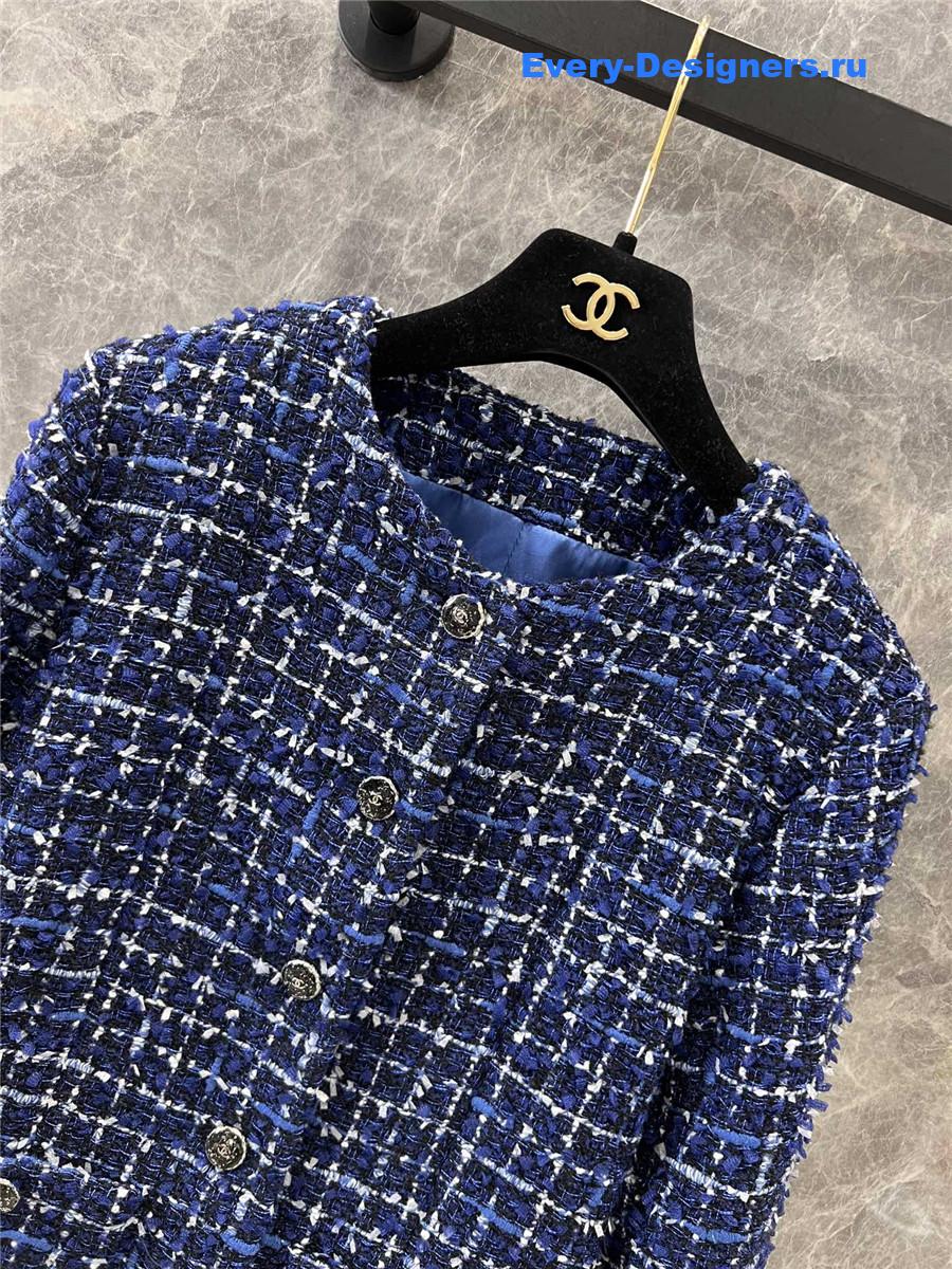 Ch**el blue tweed jacket