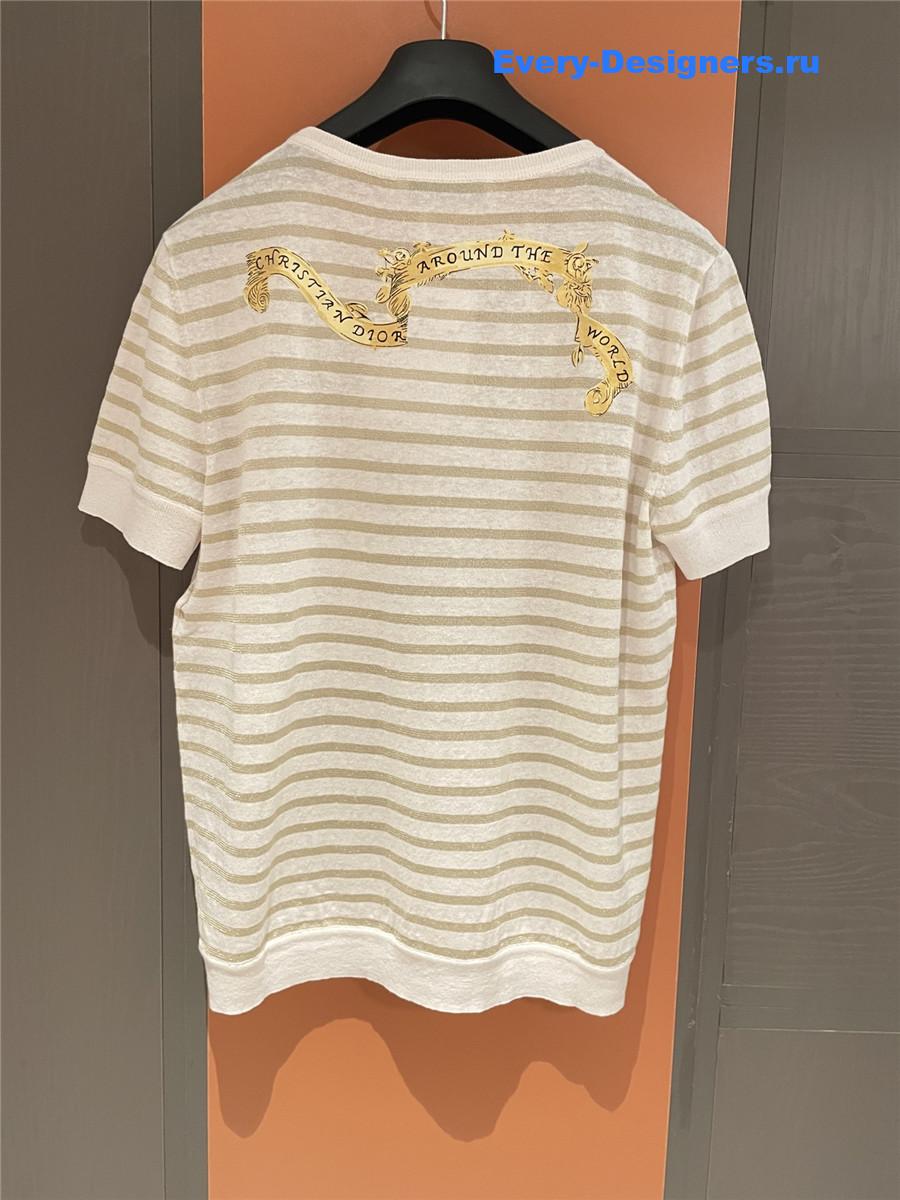 D10r marinière short-sleeved top white