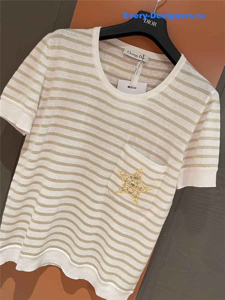 D10r marinière short-sleeved top white