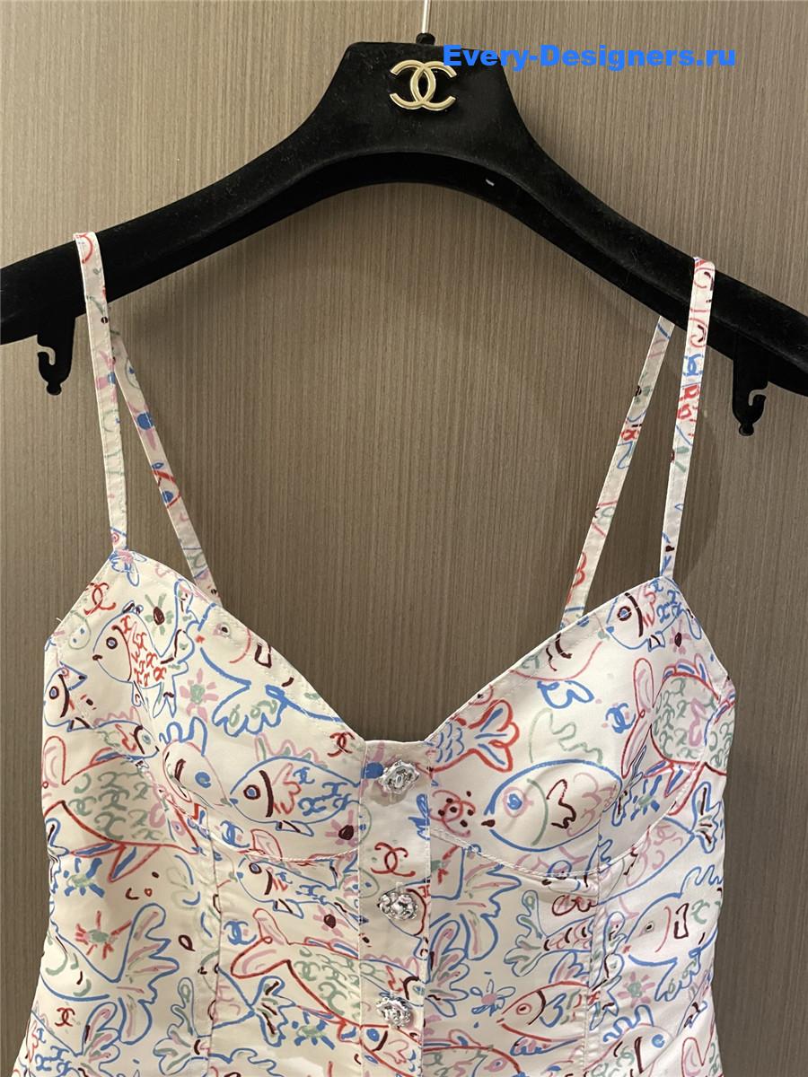 Ch**el graffiti flower suspenders