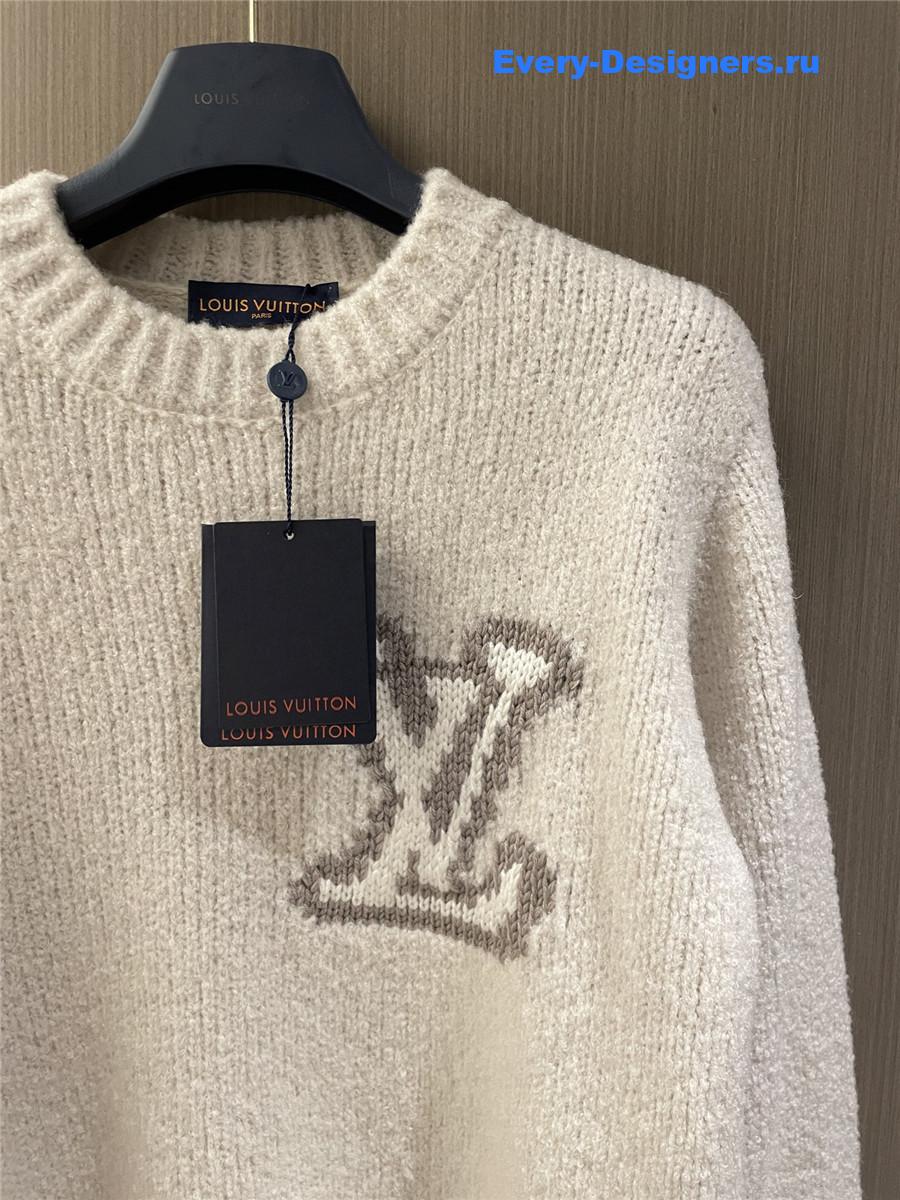 l0vis Vvtt0n lv intarsia crewneck white