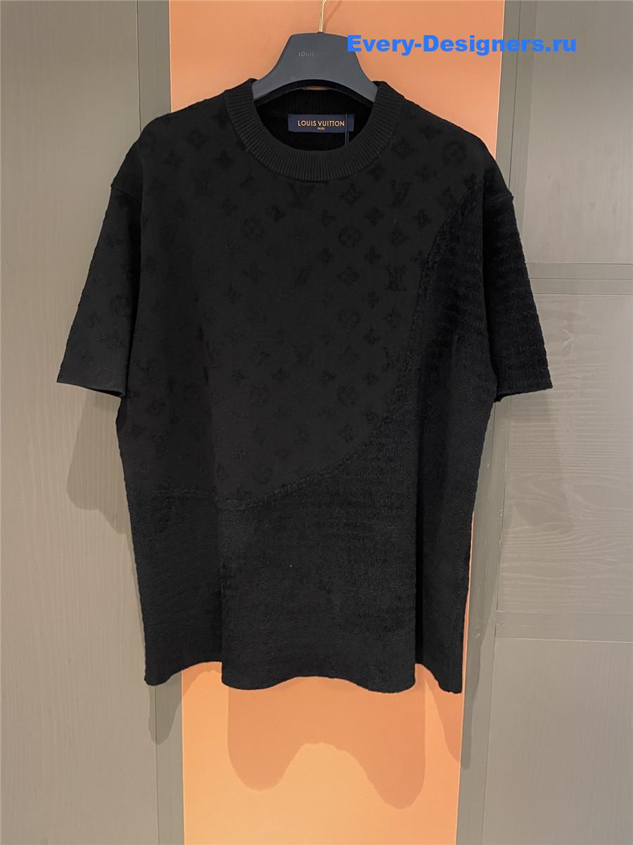 l0vis Vvtt0n black knit tee lv print short sleeve