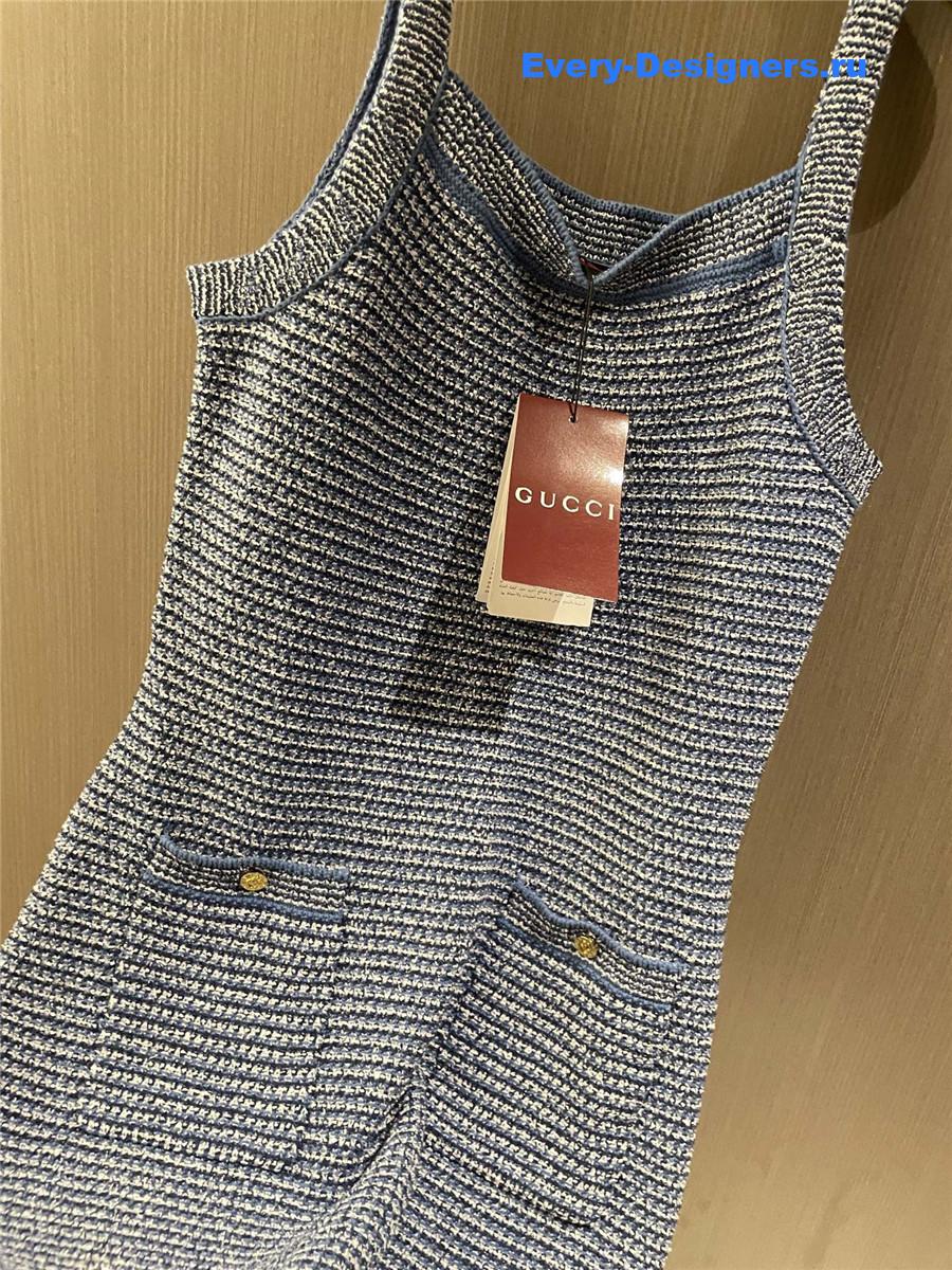 Gvc*1 blue white twist suspender dress