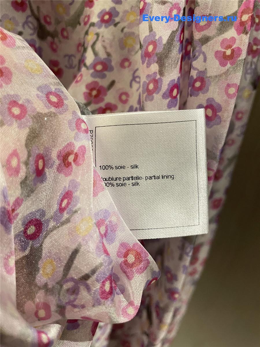 Ch**el logo mesh silk shirt pink