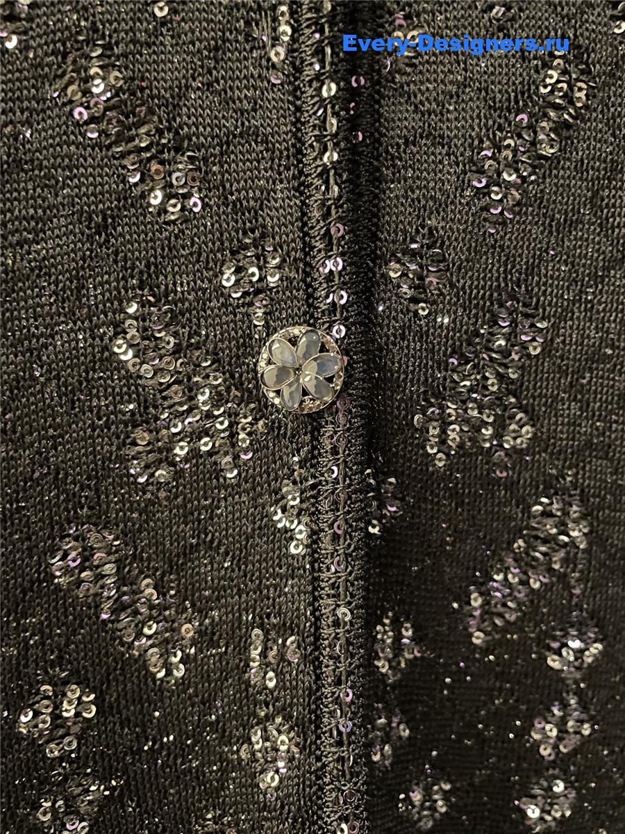 Ch**el black sequin cardigan