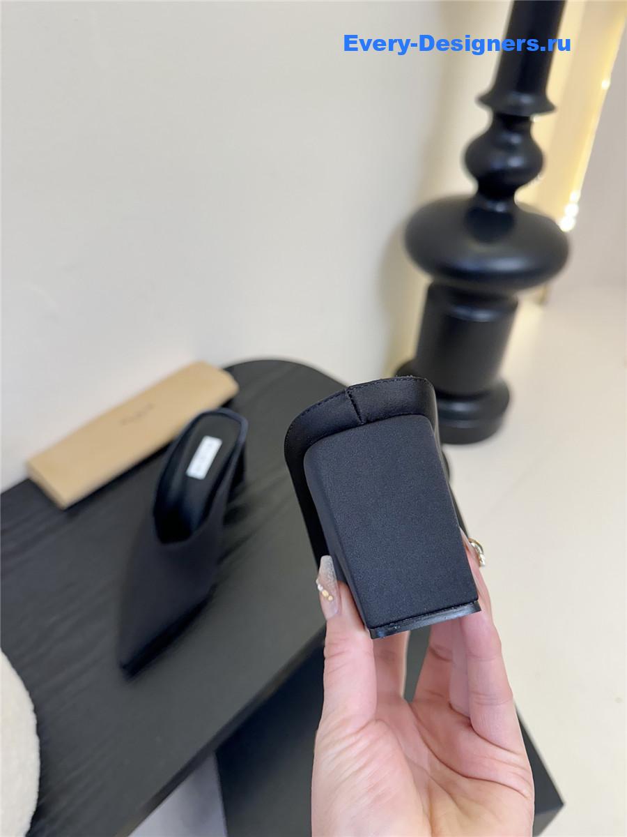 Alaia 75mm Satin-Finish Mules Black