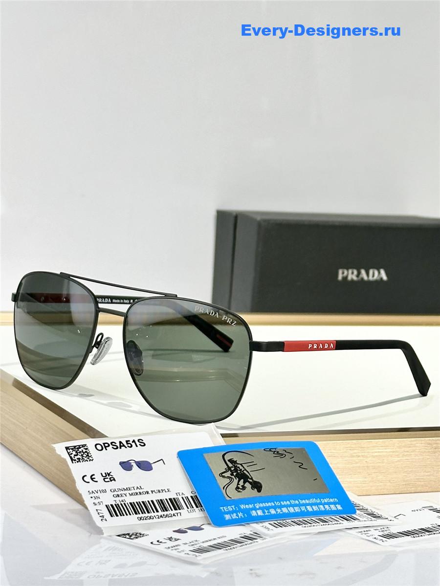 Pra*a linea rossa matte black sunglasses