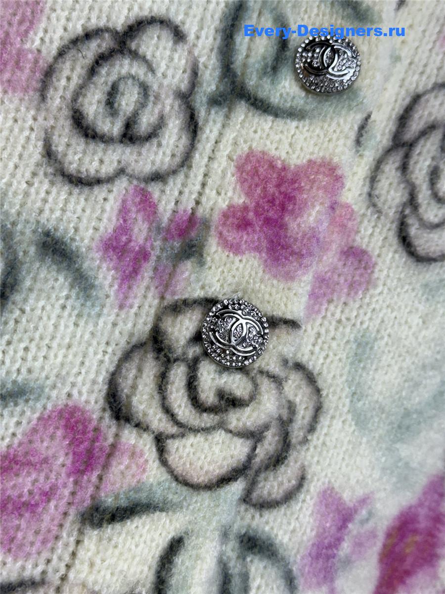 Ch**el pink camellia cashmere cardigan