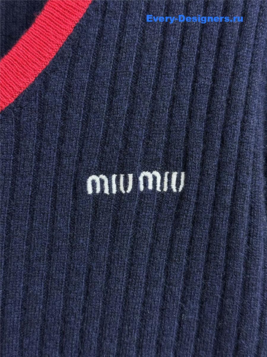 Miu Miu Ribbed-Knit Cashmere Sweater