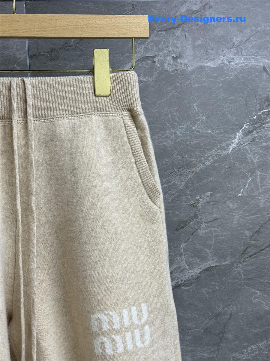 Miu Miu Logo Cashmere Knit Shorts