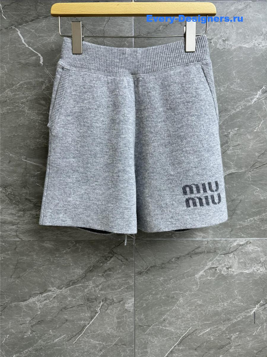 Miu Miu Gray Cashmere Knit Shorts