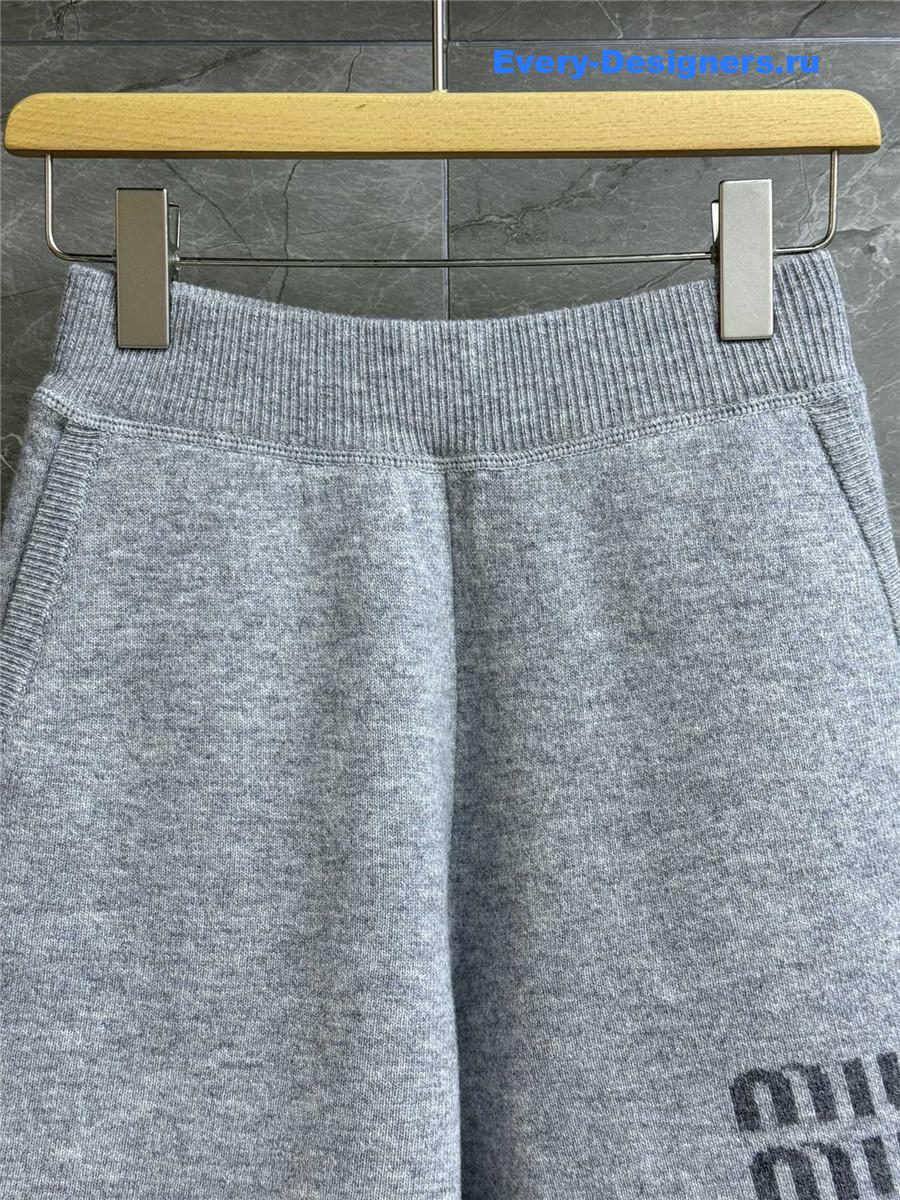 Miu Miu Gray Cashmere Knit Shorts