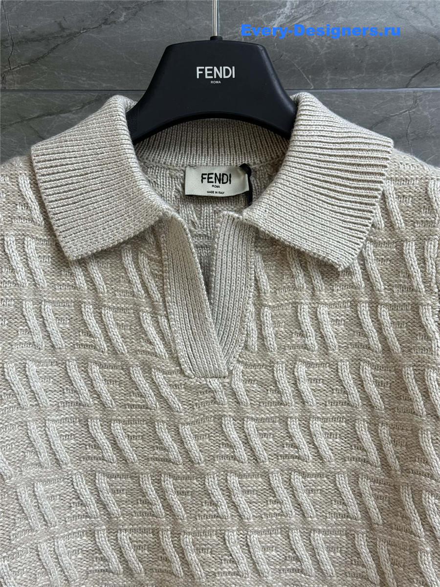 F**di short-sleeved polo shirt in beige