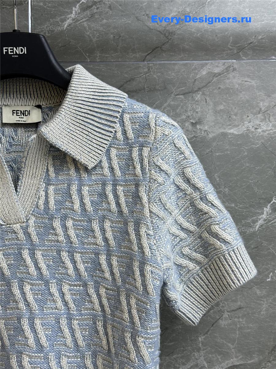 F**di short-sleeved polo shirt in blue