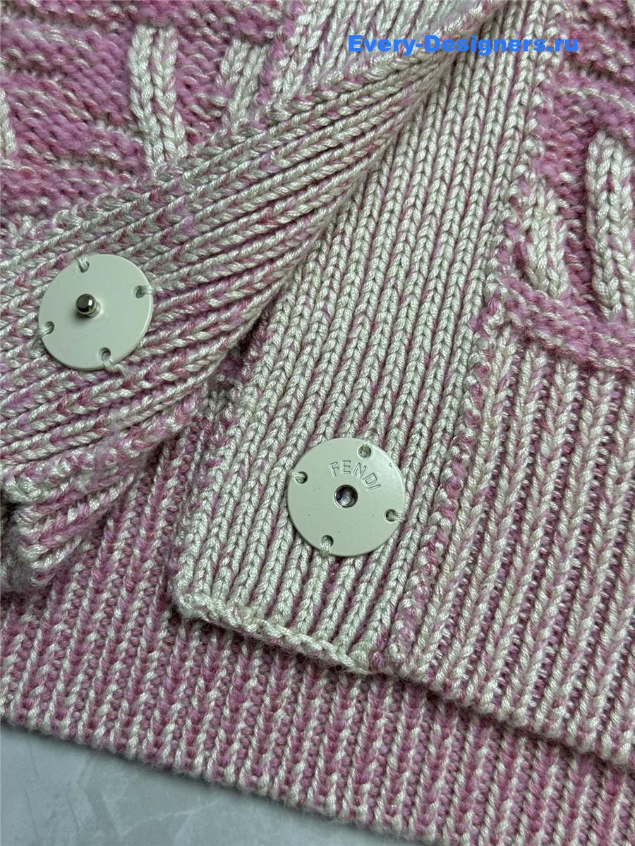 F**di v-neck ff wool cardigan pink