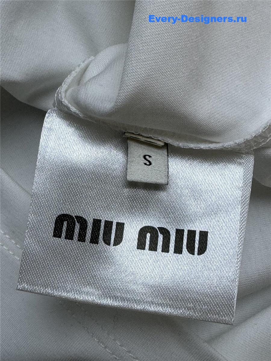 Miu Miu Beaded Embroidered T-Shirt