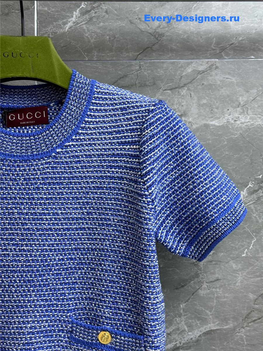 Gvc*1 crew-neck cotton t-shirt blue