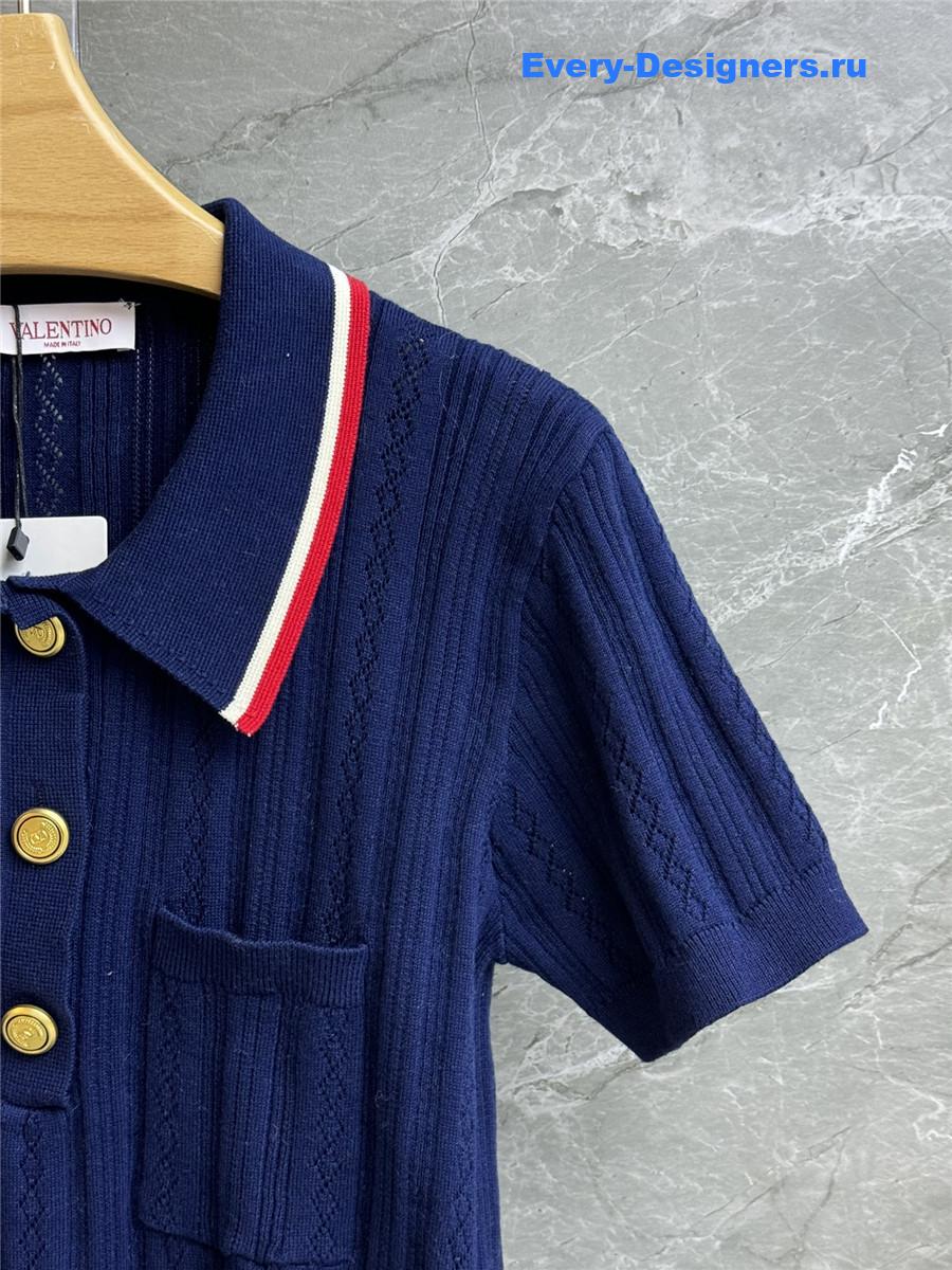 Va1e*ntin0 garavani blue cotton polo shirt