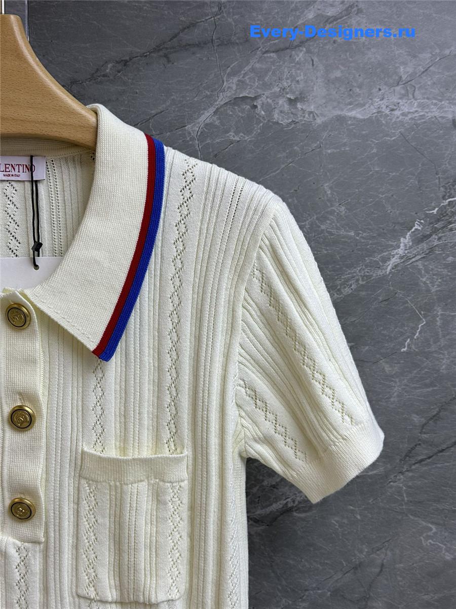 Va1e*ntin0 garavani white cotton polo shirt