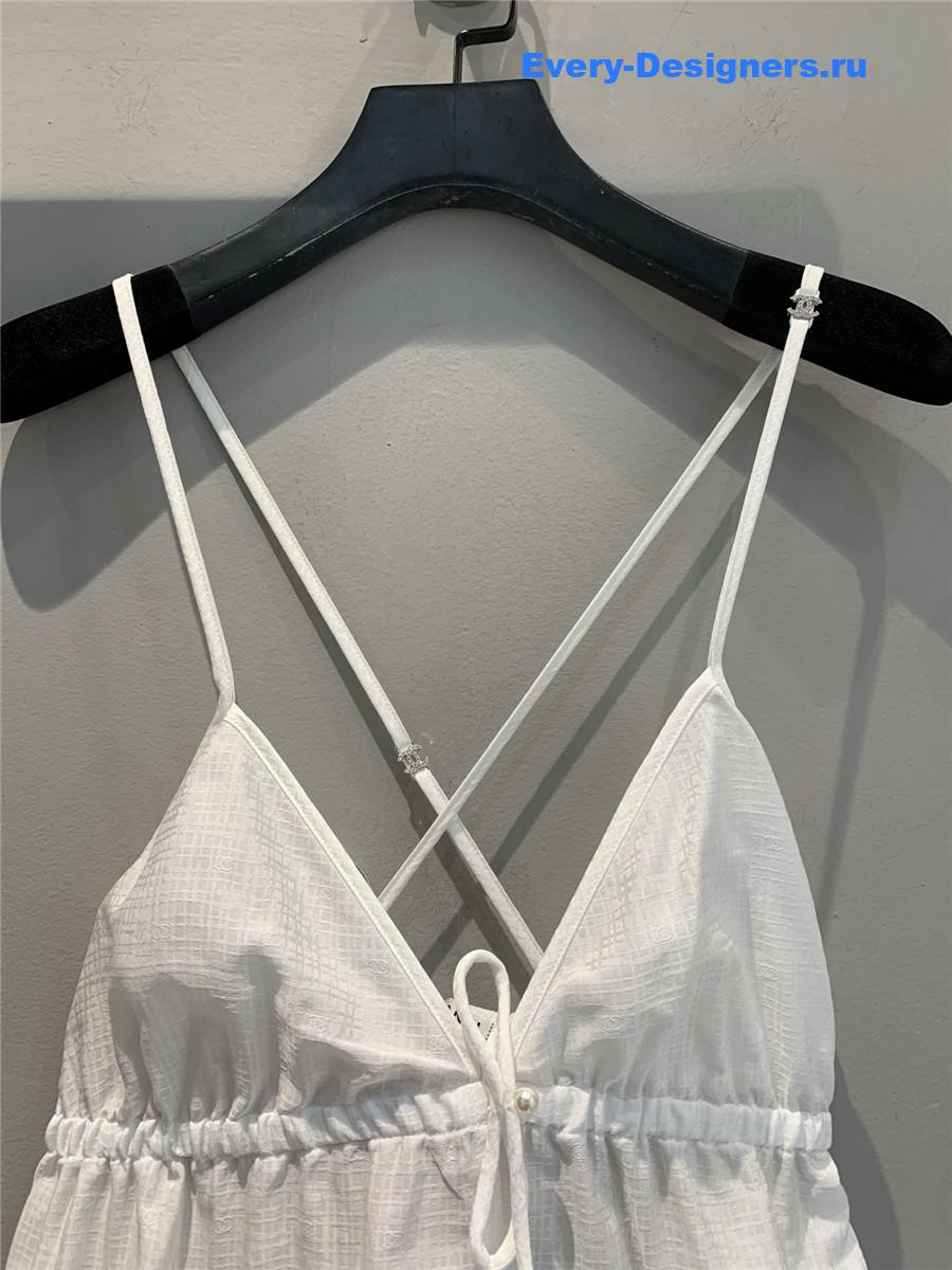 Ch**el white bow tank top