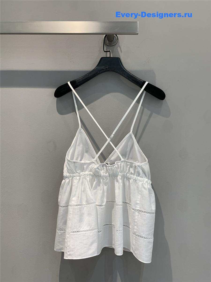 Ch**el white bow tank top