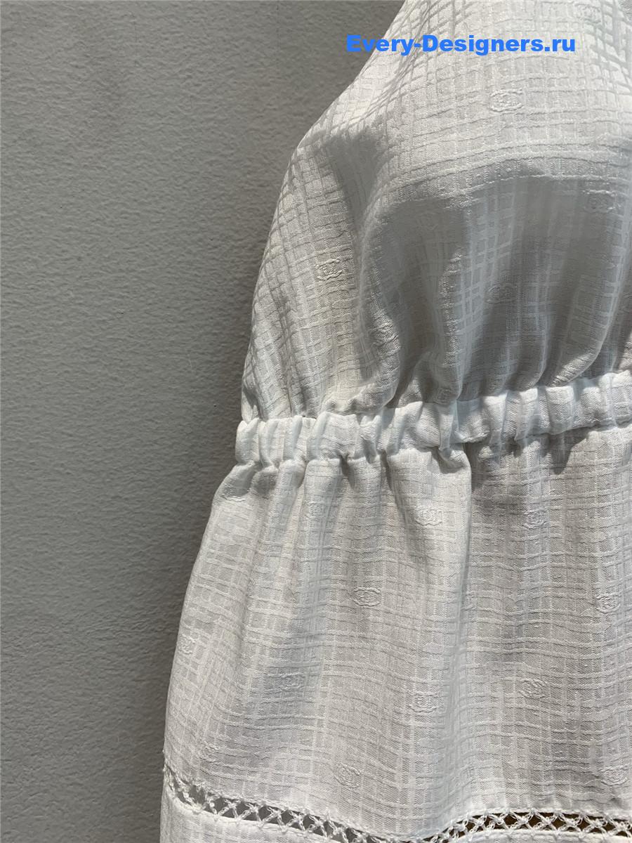 Ch**el white bow tank top