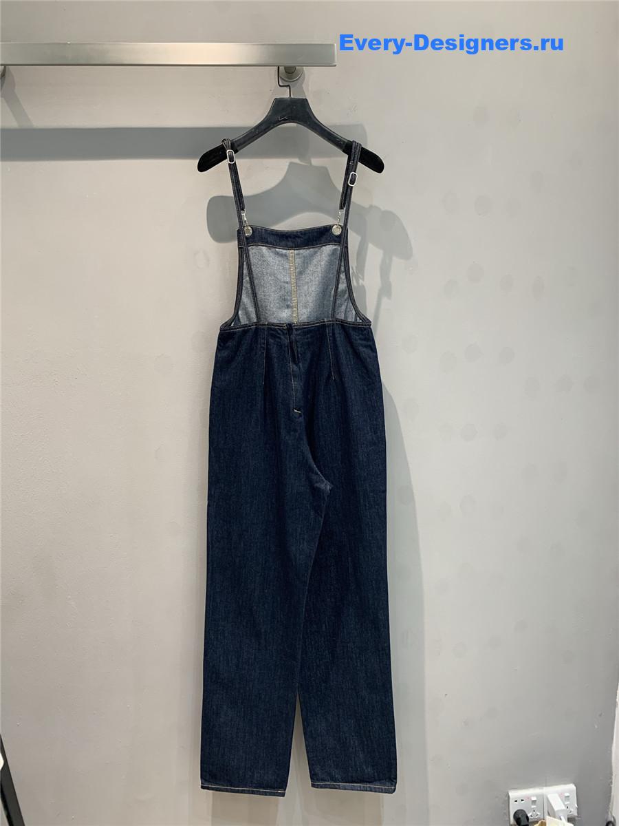 Ch**el dark blue cruise denim jumpsuit