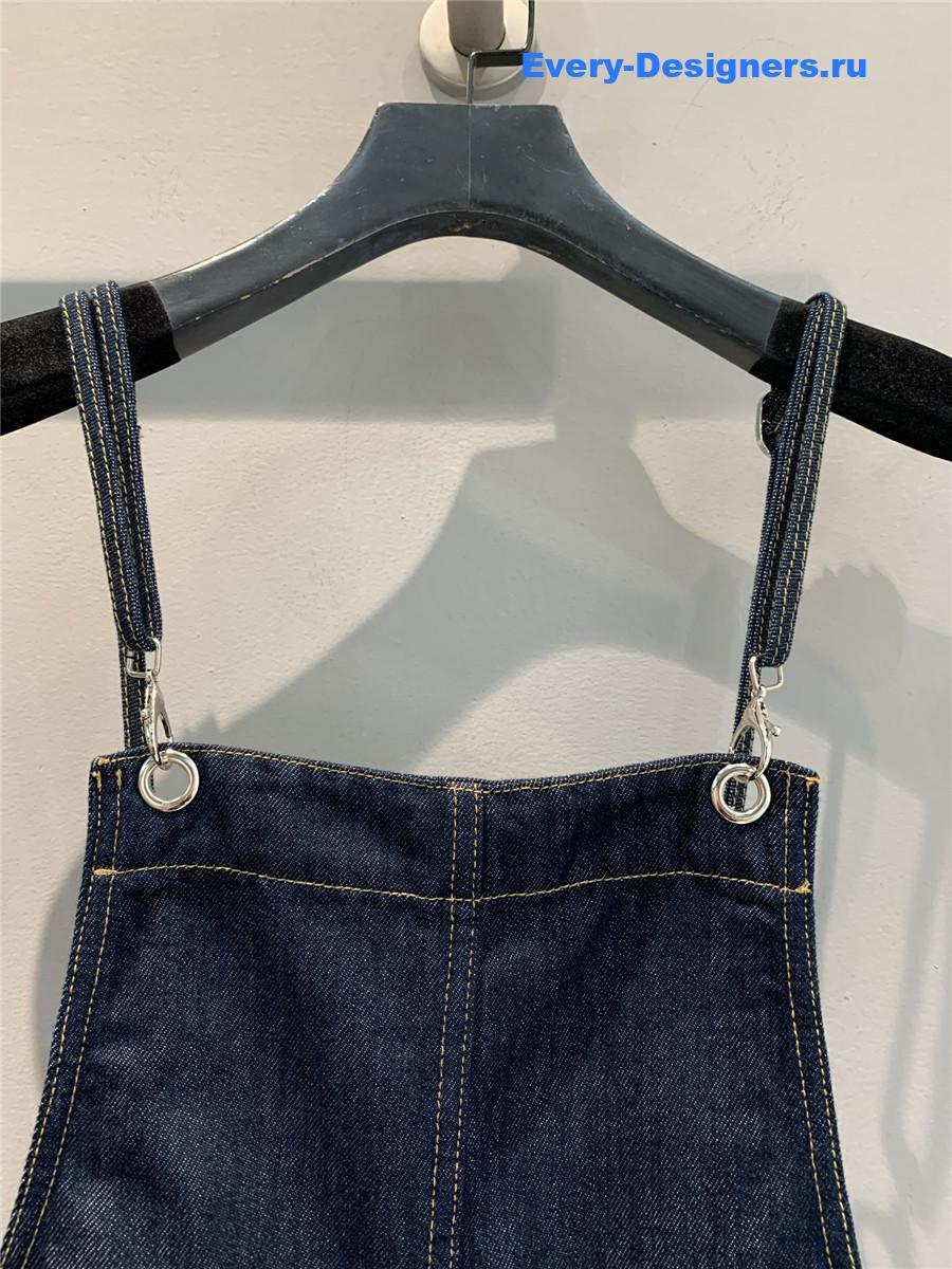 Ch**el dark blue cruise denim jumpsuit