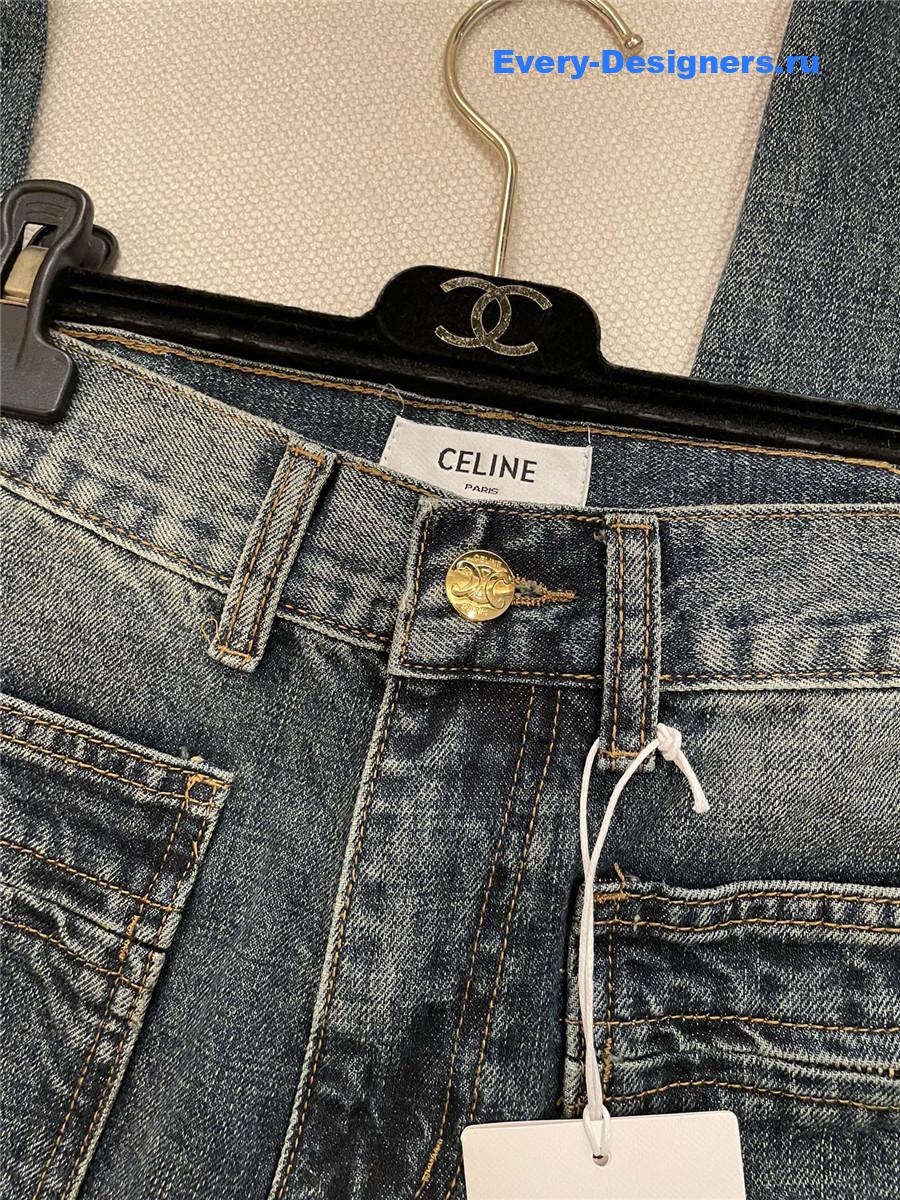 Ce1i*e double pocket logo jeans