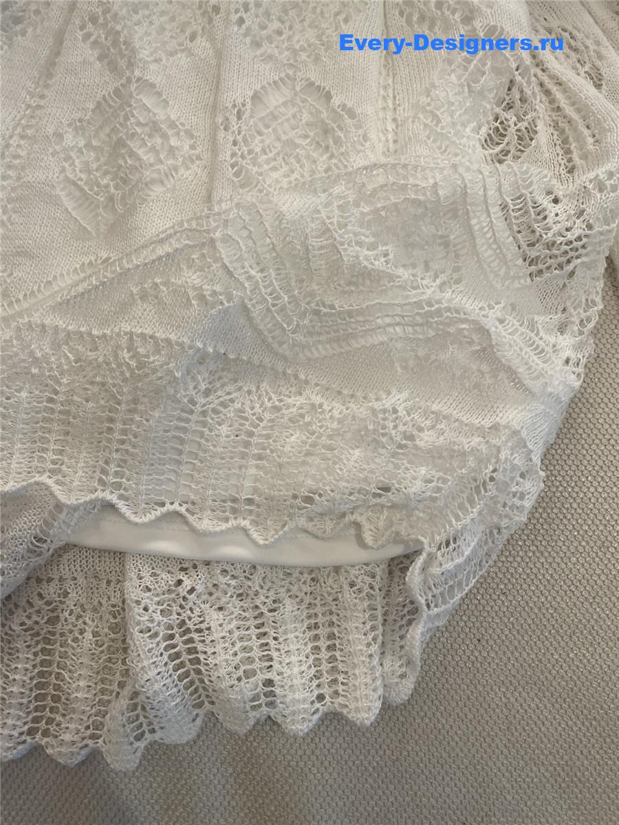 D10r white hollow lace top