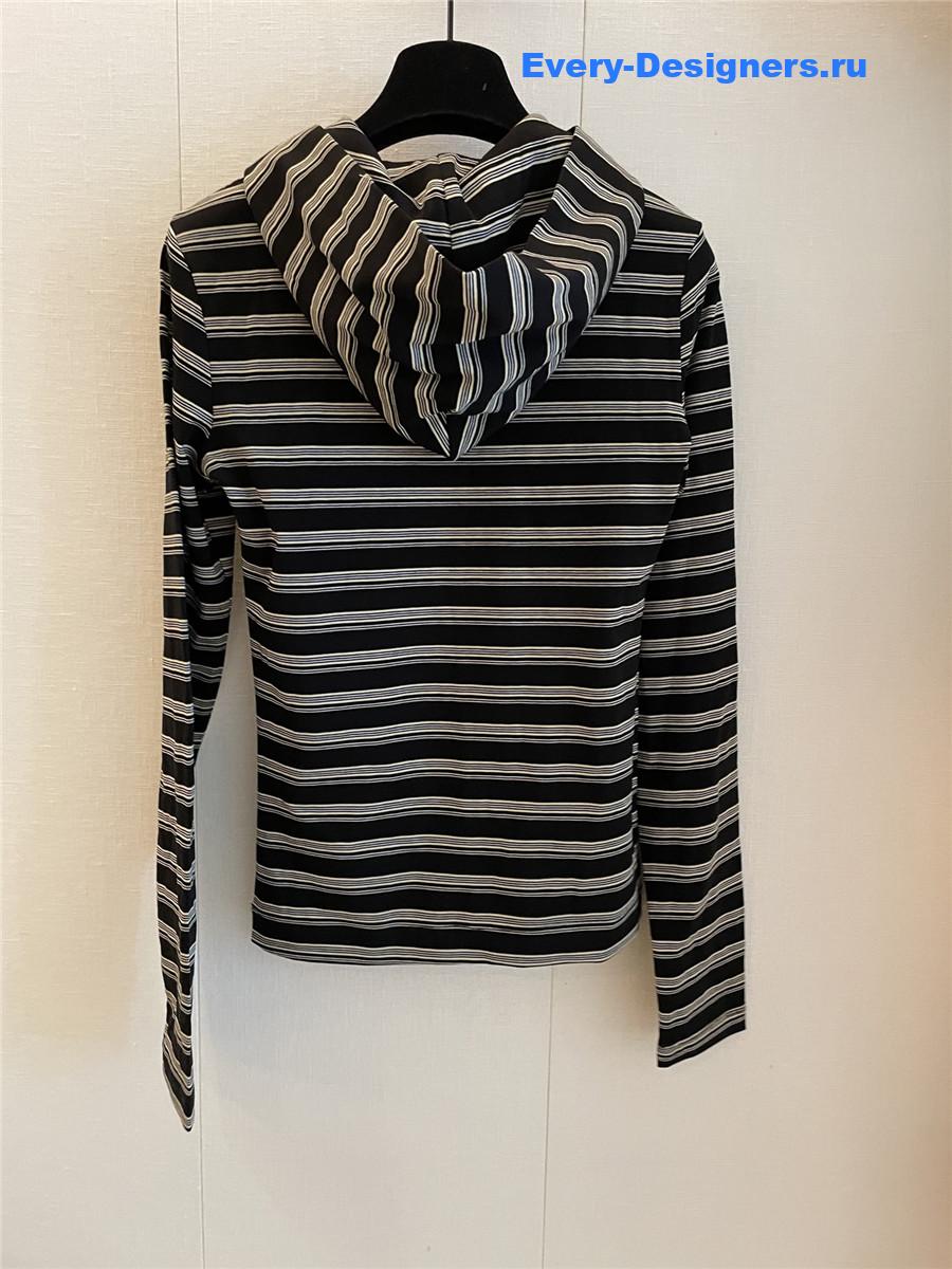 Ch**el hooded striped long sleeve shirt