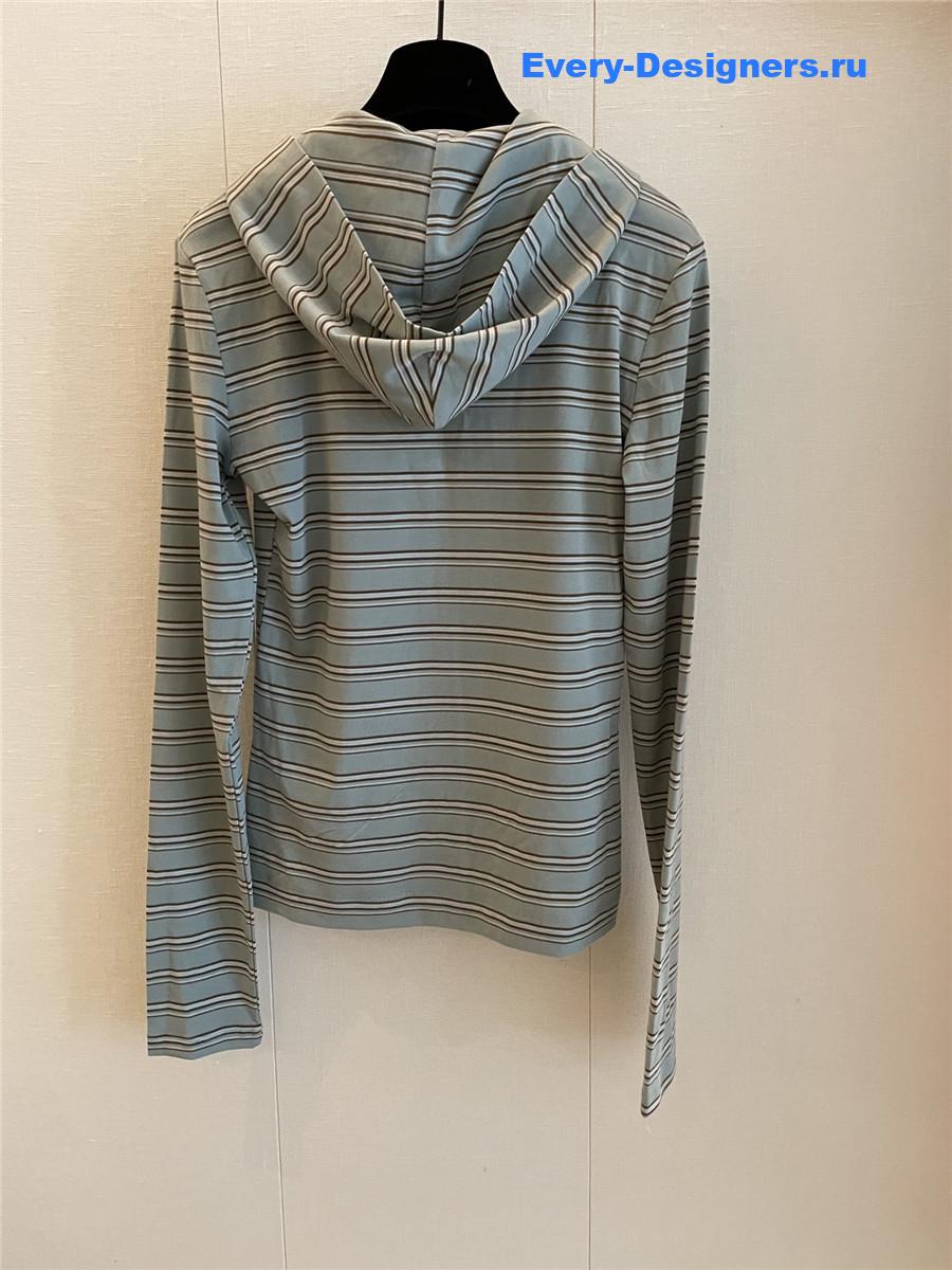 Ch**el green striped hooded shirt