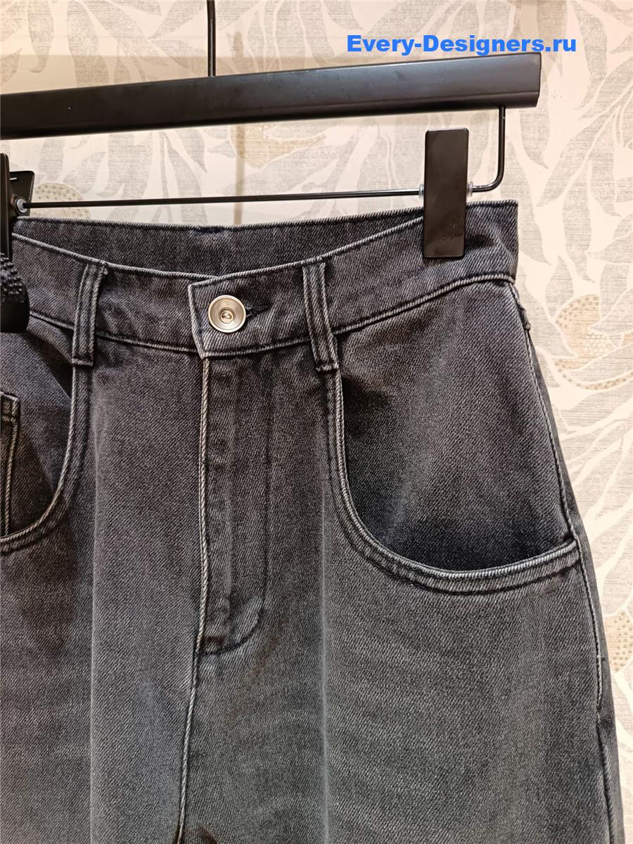 Ce1i*e cutout high-rise tapered jeans